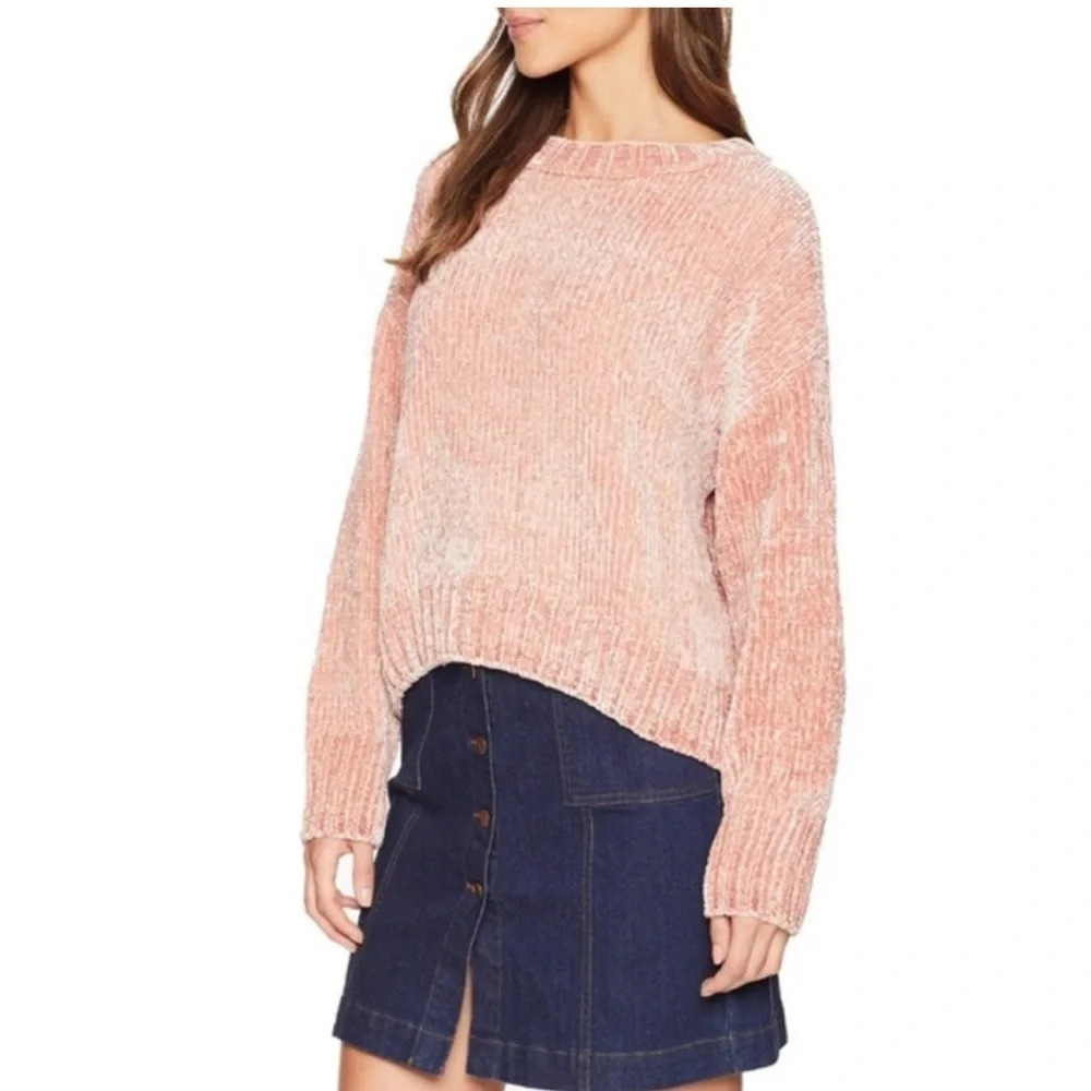 Sanctuary Mock Neck Chenille Pink Sweater Size XS